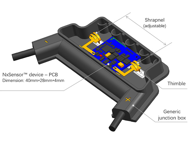 wireless solar PV junction box supporting monitoring and rapid shutdown NEC2017.